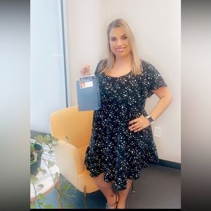 Black and white dot dress